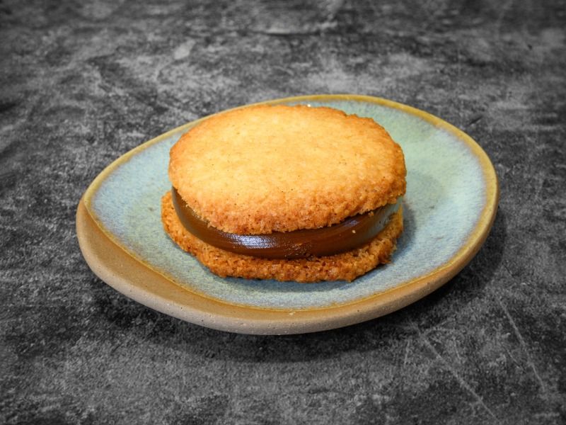 Alfajor de coco con dulce de leche